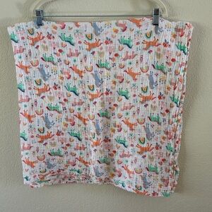 Mud Pie Multicolor Unicorn Print Swaddle Blanket